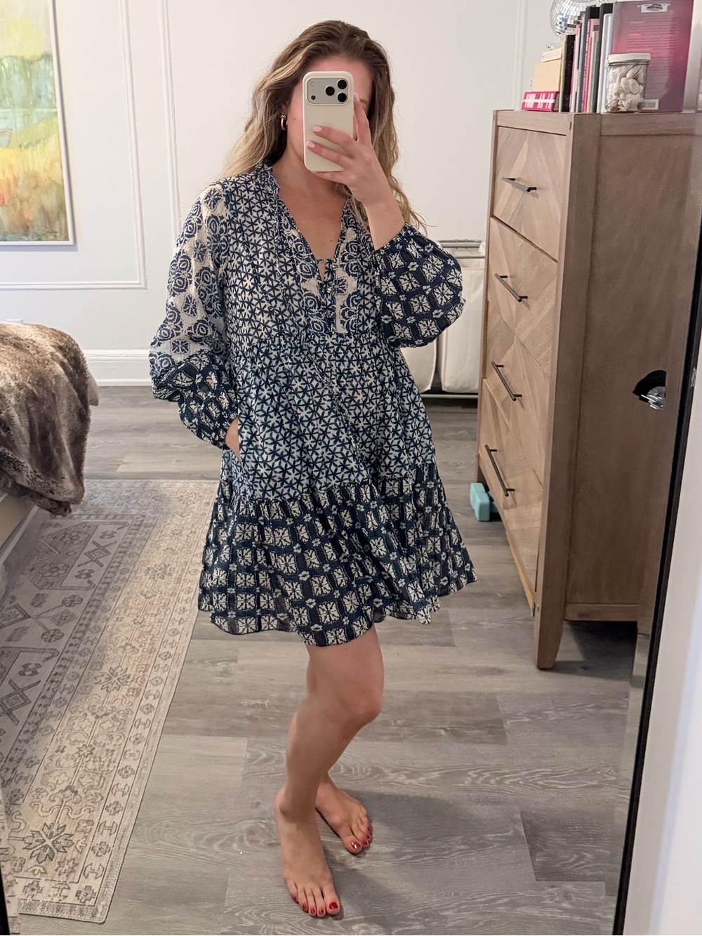 Maje Blue Patchwork Dress